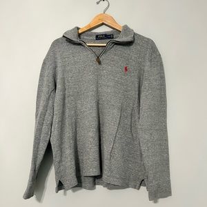 Polo collared half zip sweatshirt